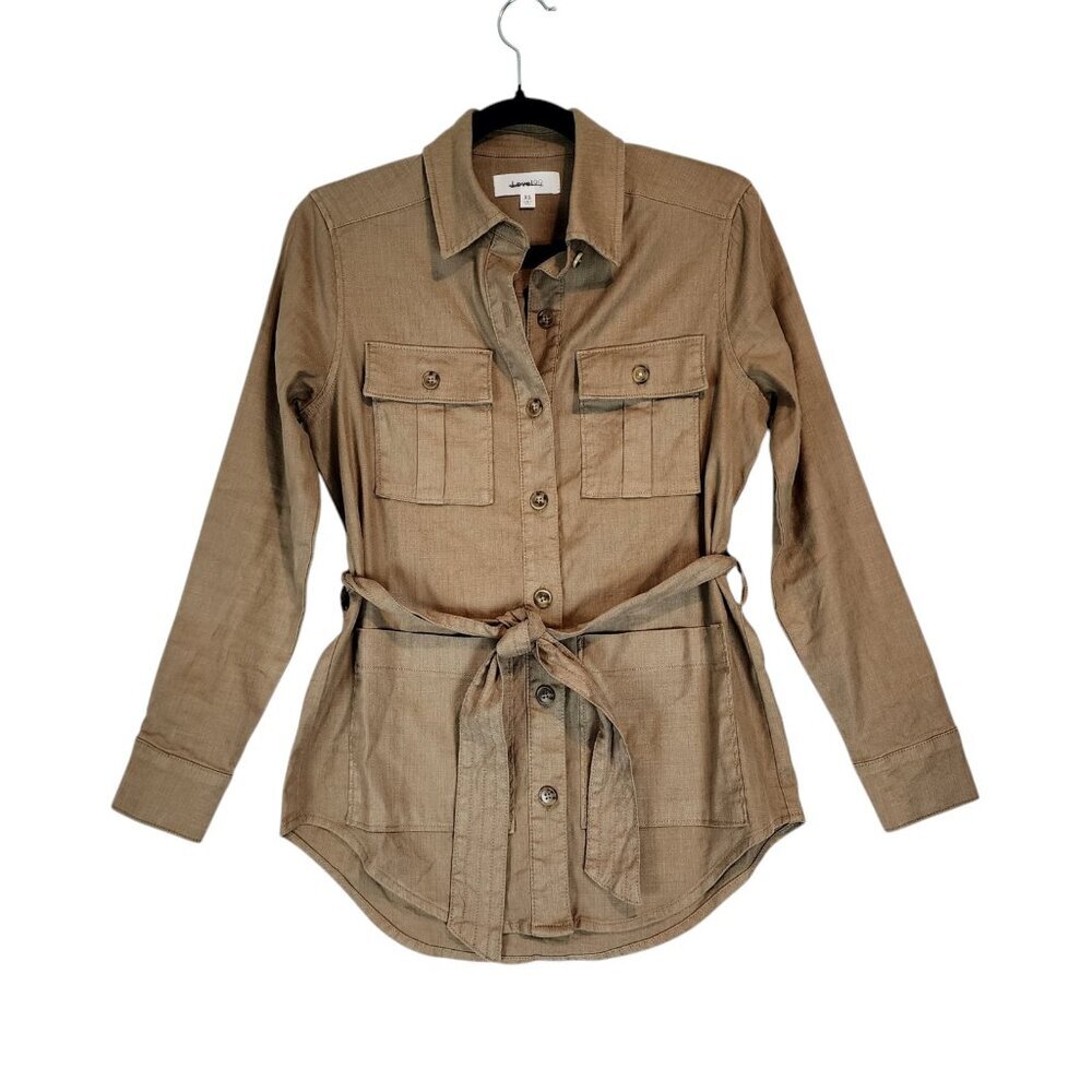 Evereve Level 99 Emme Belted‎ Utility Jacket Linen Lyocell Blend Eco Friendly XS